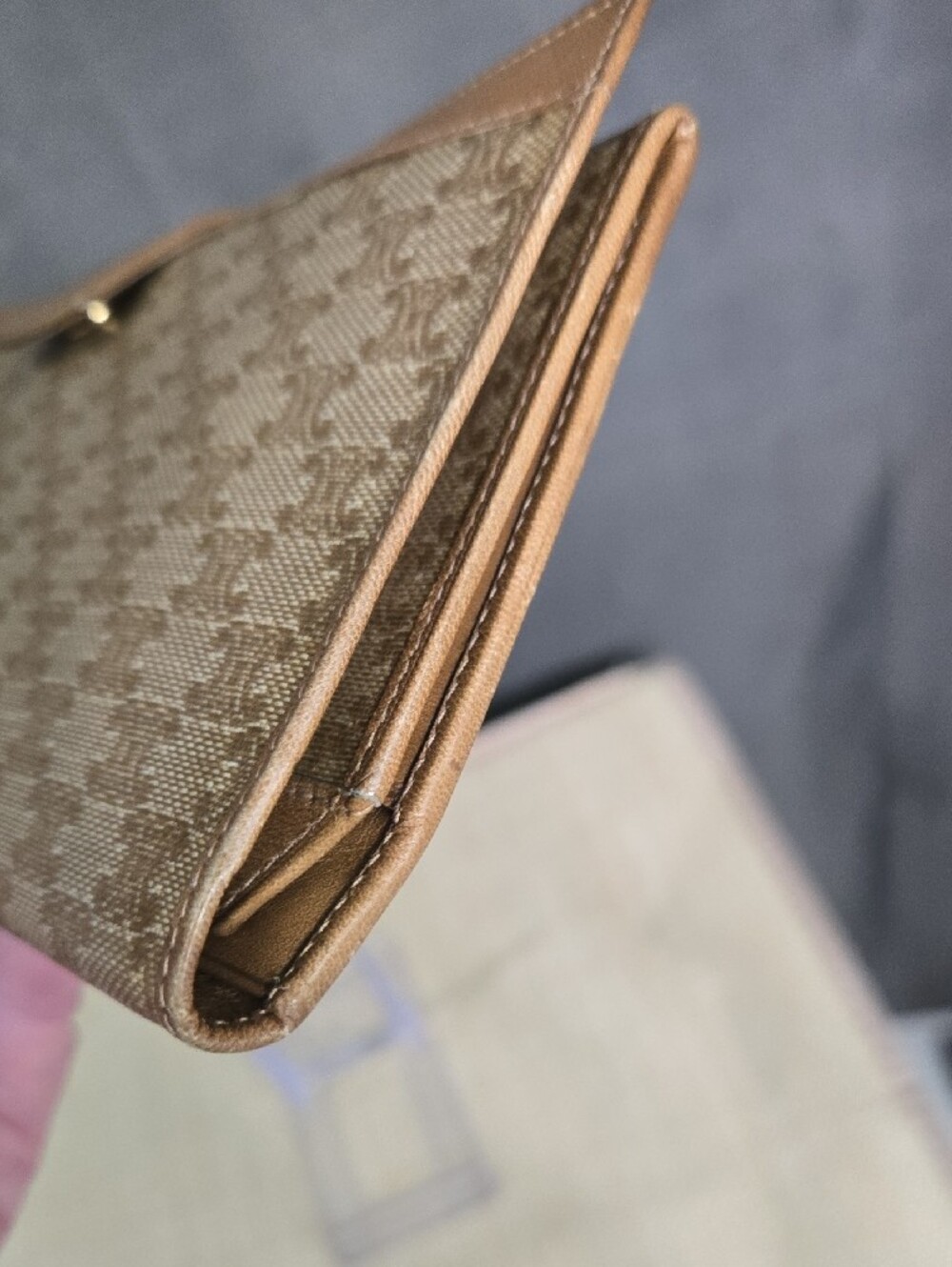 Celine Beige Tan Monogram Continental Wallet - Picture 3 of 11